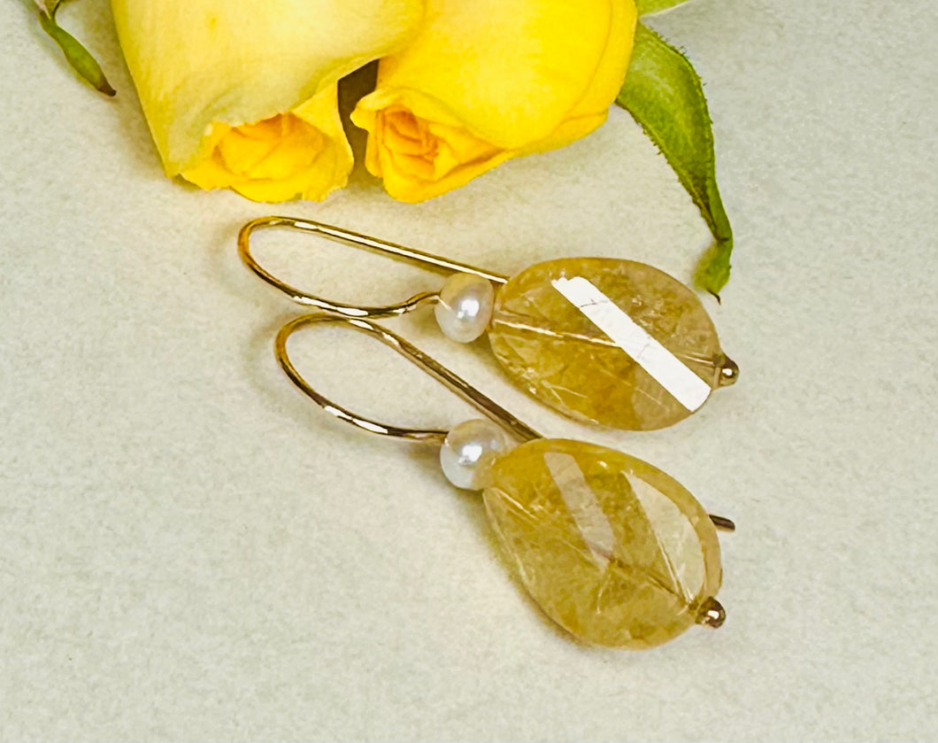 Citrine and Pearl Earrings