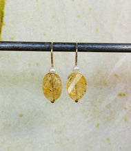 Load image into Gallery viewer, Citrine and Pearl Earrings
